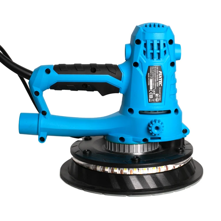 FIXTEC Handheld Power Tools Wall Grinding 800W Electric Drywall Sander Machine with Dust Collector Bag & LED Light