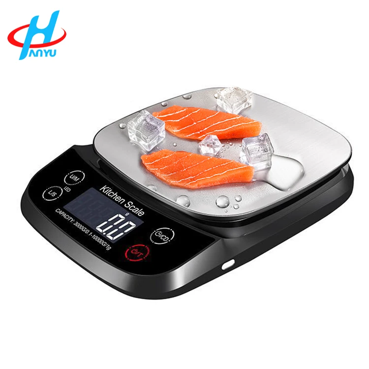 10kg/1g 5kg/0.1g USB Charging Digital Kitchen Scale IP67 Waterproof  Stainless Steel Weighing Scale Food Diet Electronic Scale