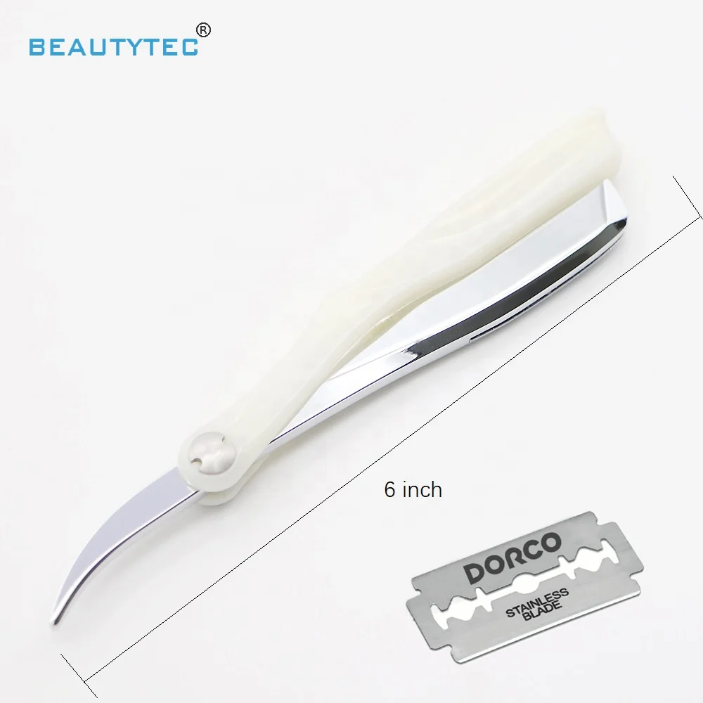 Складной нож для чистки лица с зеркальной полировкой прямыми краями бритвенный удаления волос Navaja De Afeitar салонная Бритва