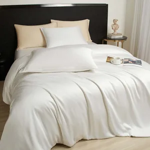 Organic Woven 100% Bamboo Non-Disposable Solid Simple Quality 300tc All-Season Customizable Four-Piece Fitted Luxury Bed Set