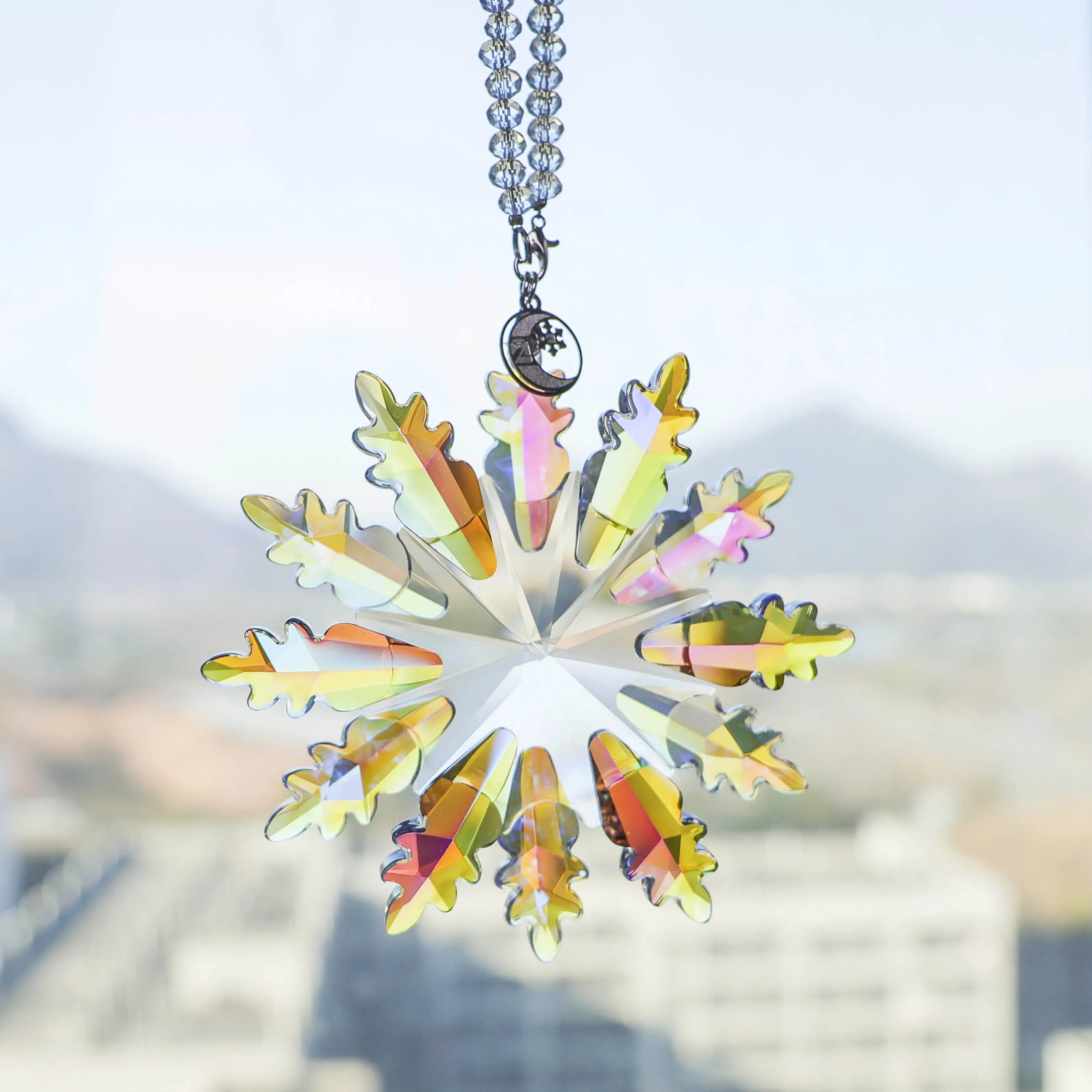 product xmas decoration pendants high quality shinning crystals snowflake car hanging ornaments-36