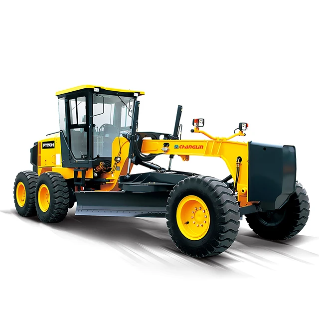 Running Laser and GPS Motor Grader with Front Blade and the Ripper