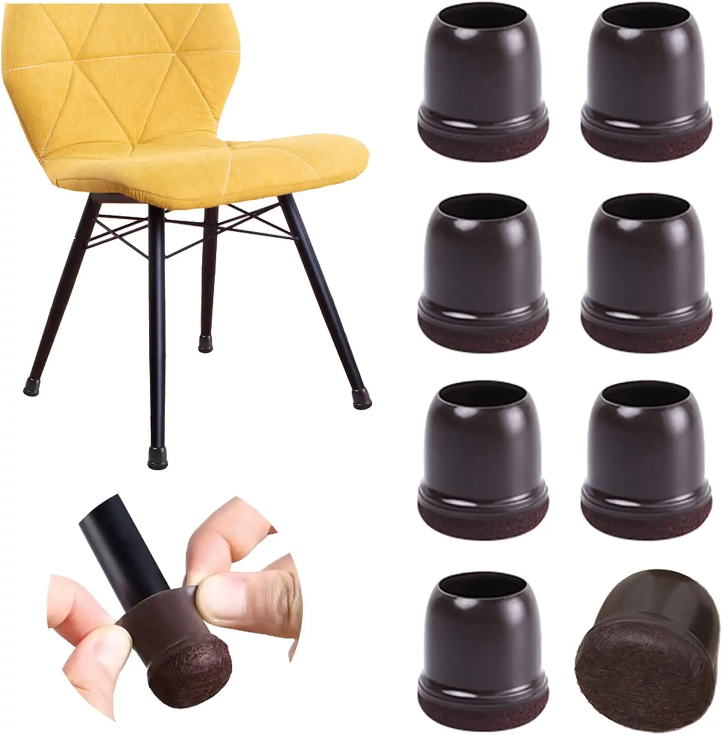 Silicone Rubber Chair Leg Floor Protector Felt Cushion Chair Leg Protector Upgraded Floor Protectors Upholstered With Felt