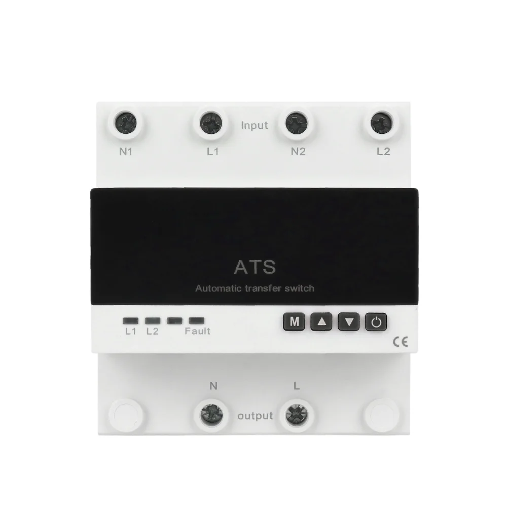 QJC New Design ATS Small Size Din Rail Three Phase Adjustable 63A 220V Automatic Transfer Switch for Generator ATS