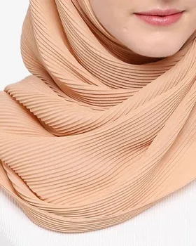 Hot Selling Crinkle Chiffon Shawl for Muslim Women Head Scarf Premium Quality Chiffon Pleated Hijab for Malaysia Adult Summer