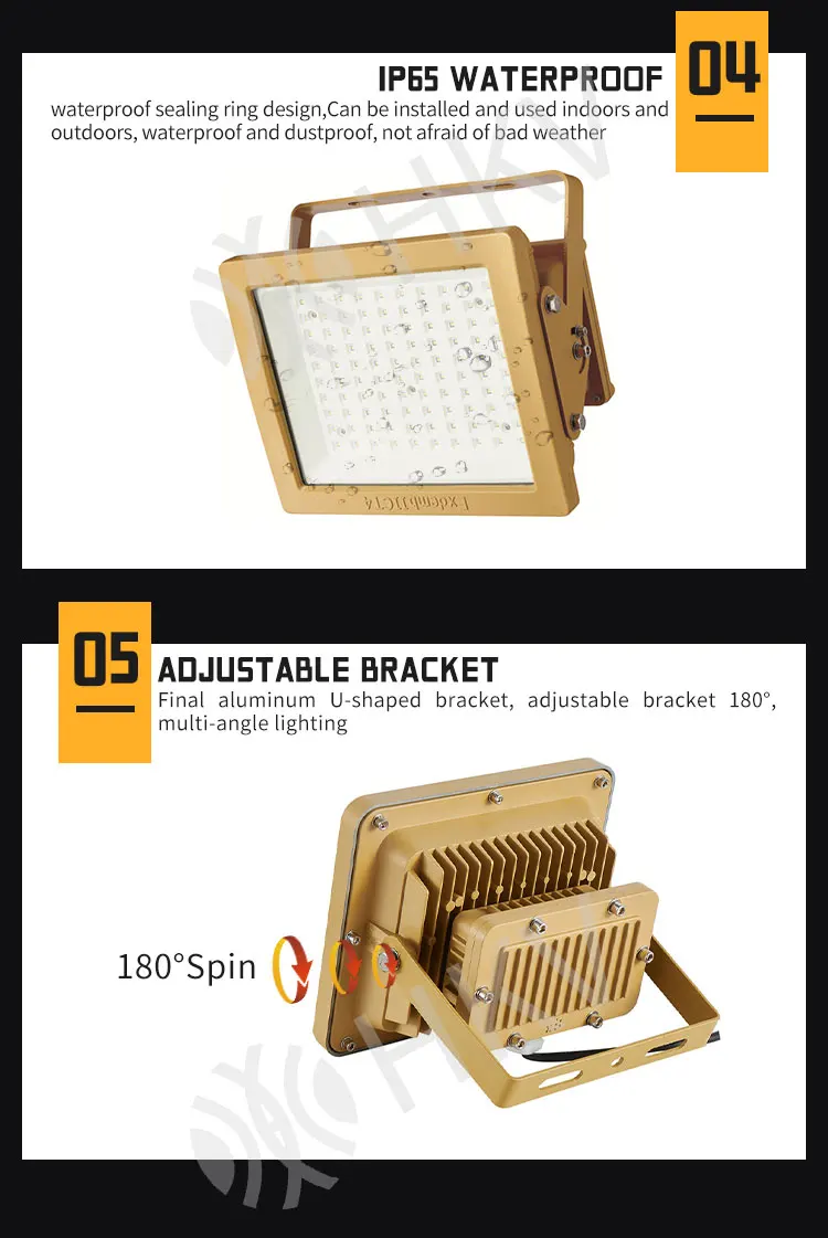 IP65 Waterproof Dustproof Pan American Explosion Proof Light 100W 200W For Hazardous Place