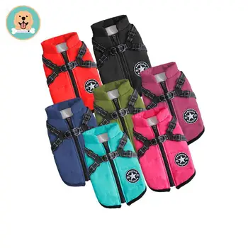 Dropshipping New Cross border Pet Clothing Waterproof and Warm Dog Cotton Coat Winter Ski Coat Chest Back Integrated Cotton Vest