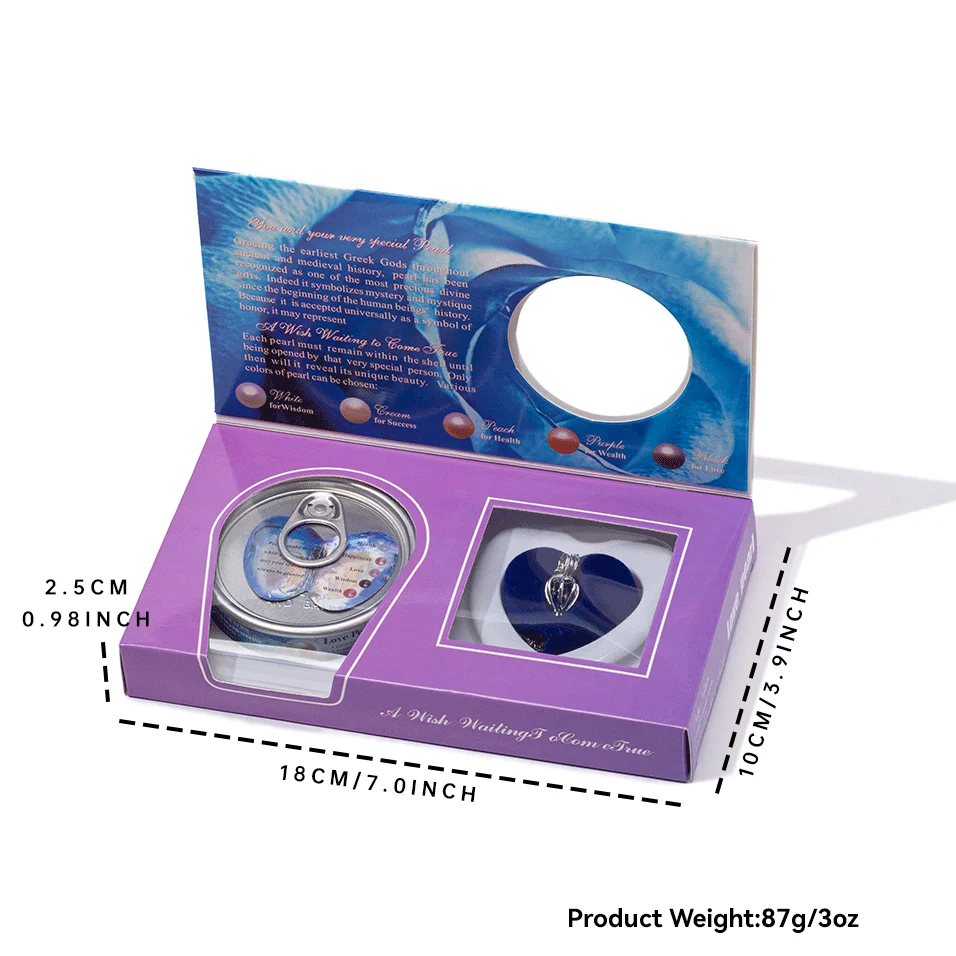 Wish Pearl Necklace Kit Real Pearl in Oyster Metal Cage Pendant Necklace  DIY Mysterious Necklace Unique Gift Set