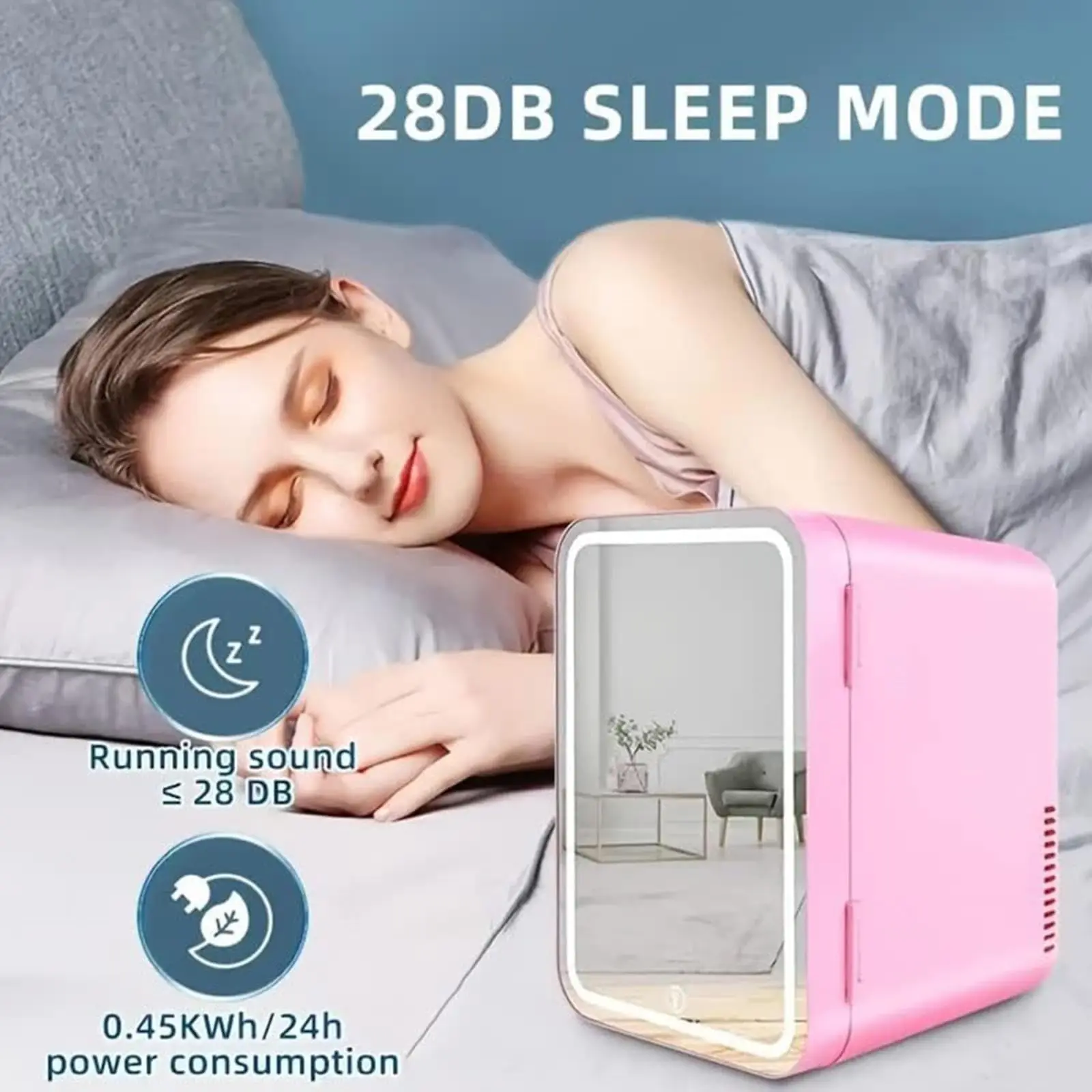 Popular 8L Custom Portable Home Cosmetic Makeup Fridge Refrigerator Beauty Mini Fridge With Mirror Led Light