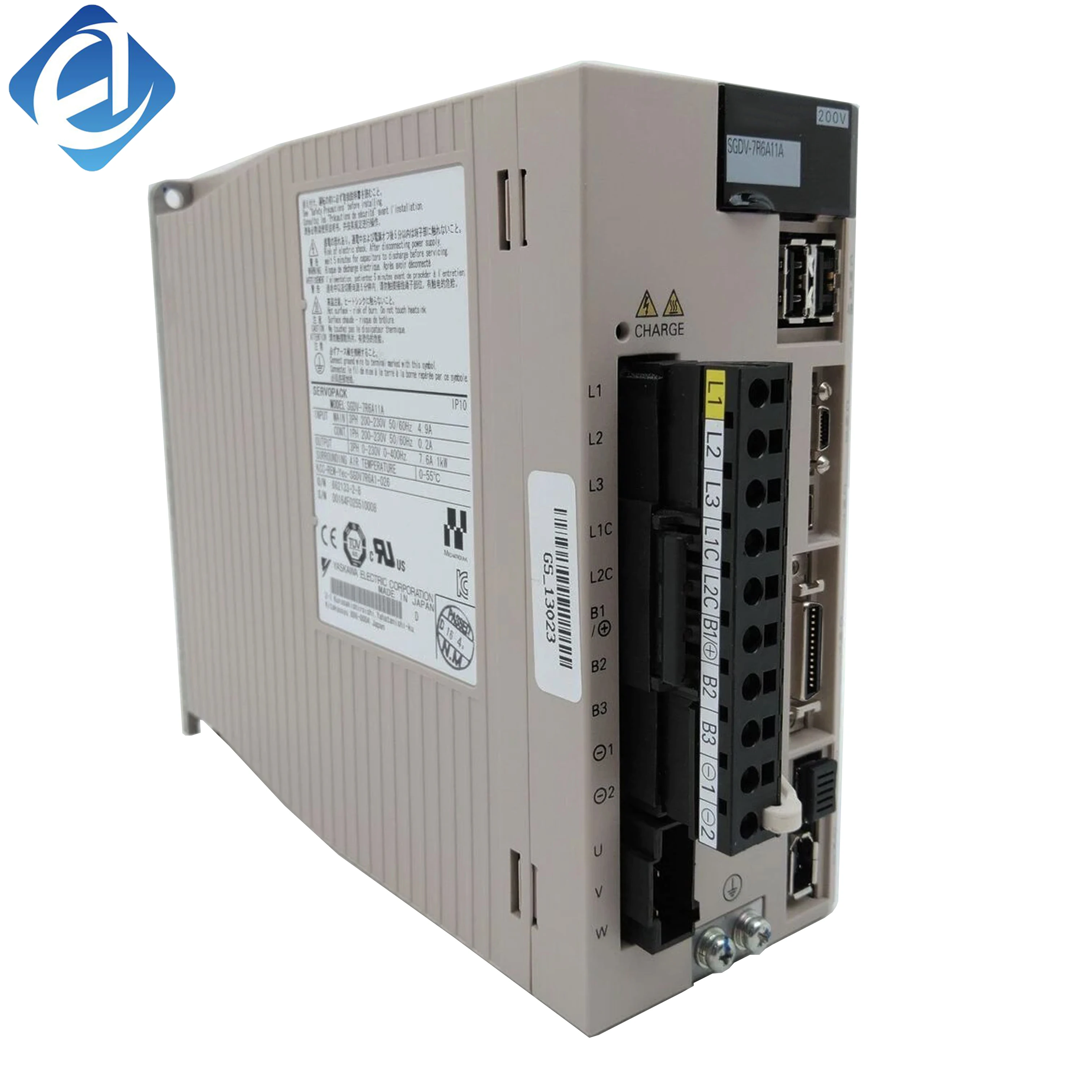 New Original SGDV-120A11A Yaskawa Sigma V SGDV series servo drive, matched with servo motors for precise position, speed and torque control in medium-duty industrial automation motion systems.