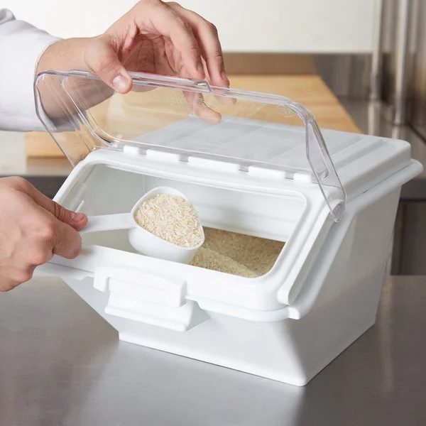 Multifunction Rectangle 10L 24L 47L 81L 102L 120L Kitchen Plastic Ingredient Bin Movable Storage Flour Bins