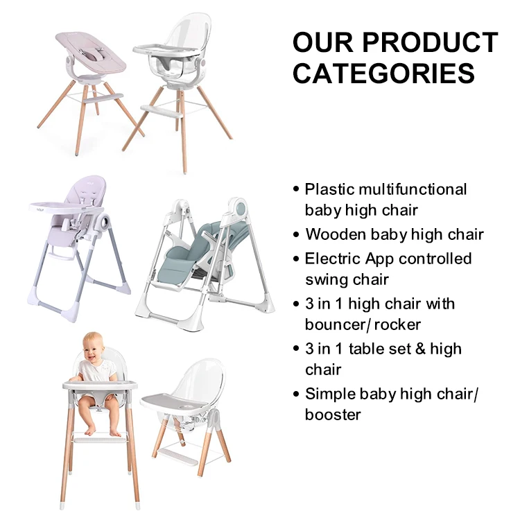 Easy Going & Adjustable Multi-functional Baby High Chair for Dining & Toy