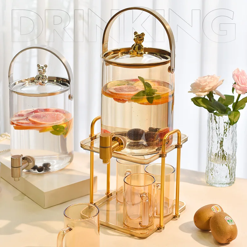 Selected Light Luxury Glass Water Cup Set for Household Fruit Tea Large Capacity Cold Water Kettle with Faucet