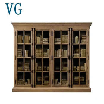 Custom factory multi-purpose living room bookcase furniture solid wood cabinet