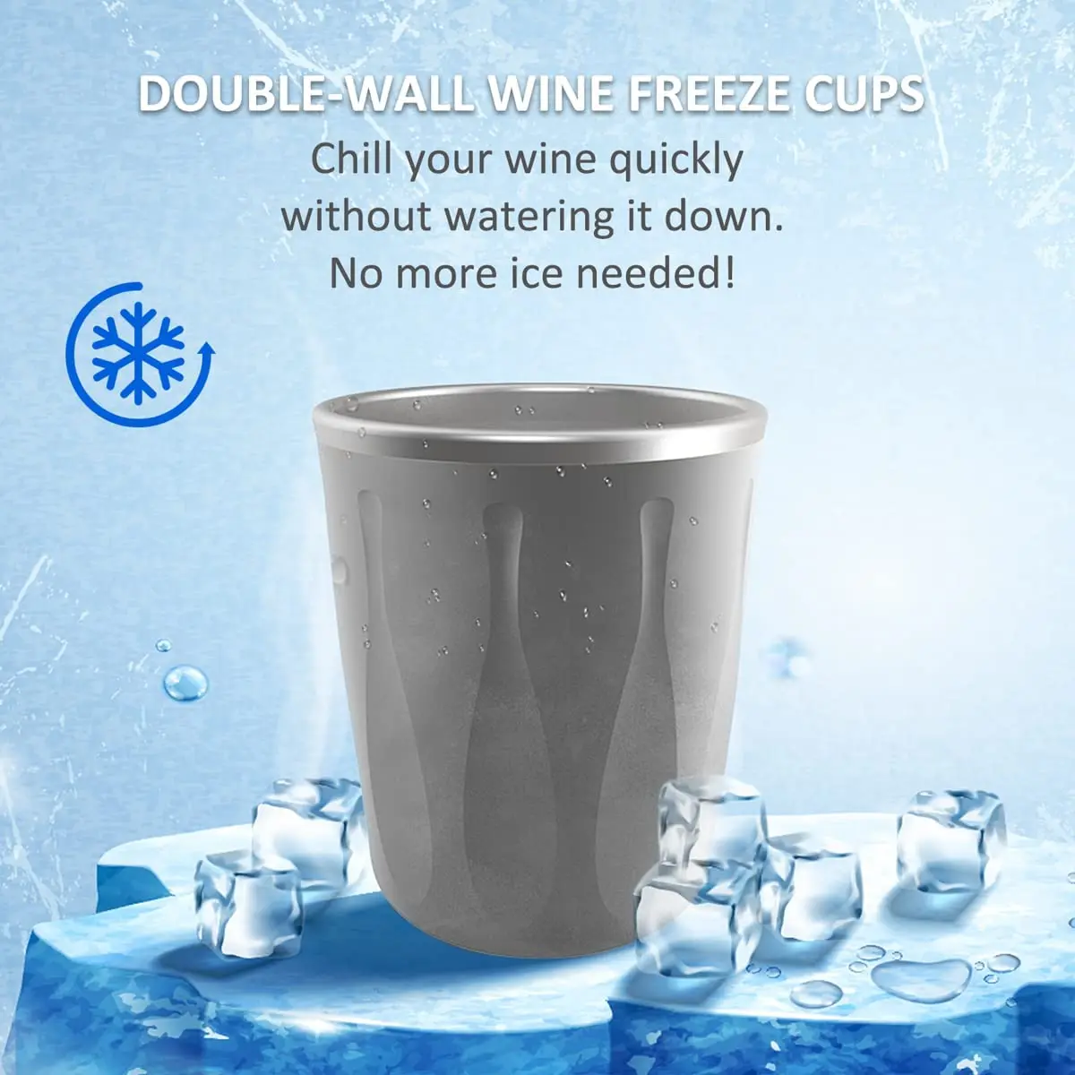 Wine Freeze Cooling Cups Cool Drinking Cup Stainless Steel Wine Cooling