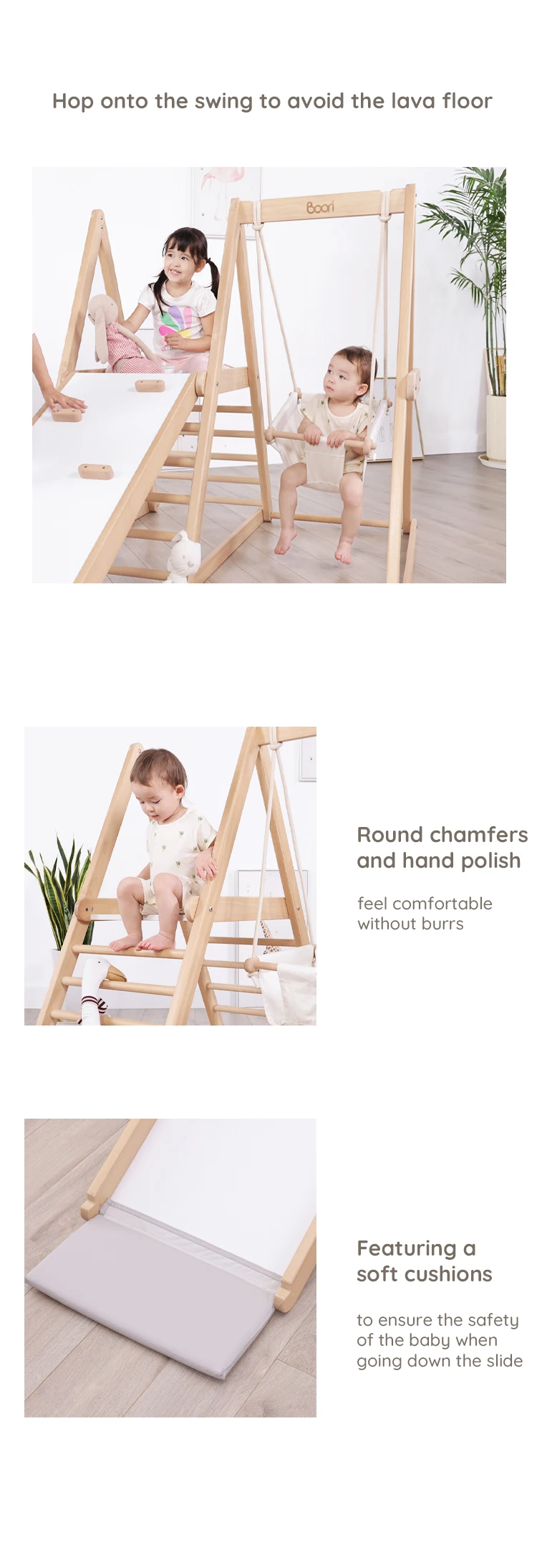 Only B2b Boori Children Wooden Playground Small Indoor Jungle Gym ...