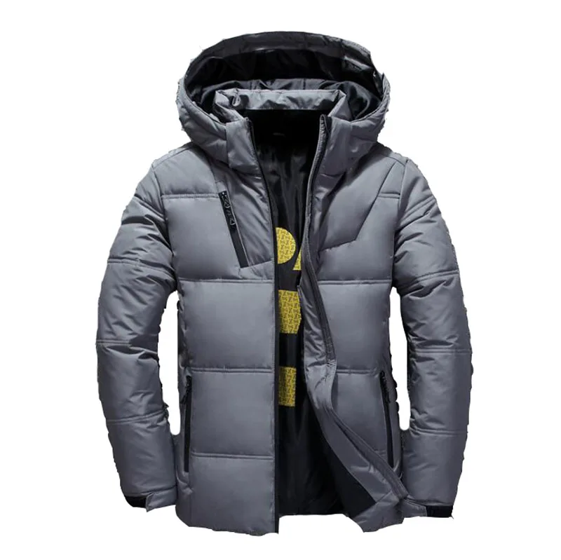 Kiyotoo Men Warm Coat Long Sleeve Stand Collar Zipper Winter Cotton Coat Lightweight Down Puffer Jacket with Pockets Down 