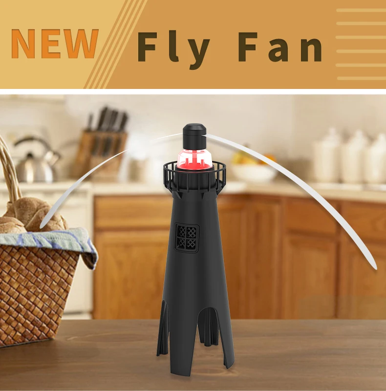 SAIJZEK New Arrival Multi-Function Fly Fan Automatic Shoo Drive Away Fly Fan with Rechargeable Charger Kitchen Restaurant Use manufacture