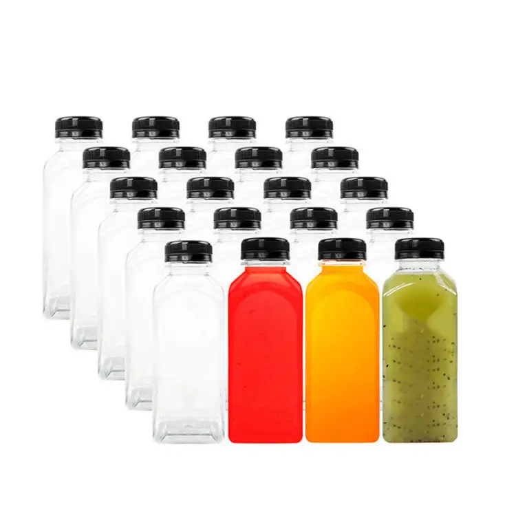 Customized 12 oz 350ml PET Clear Juice plastic Bottles wholesale