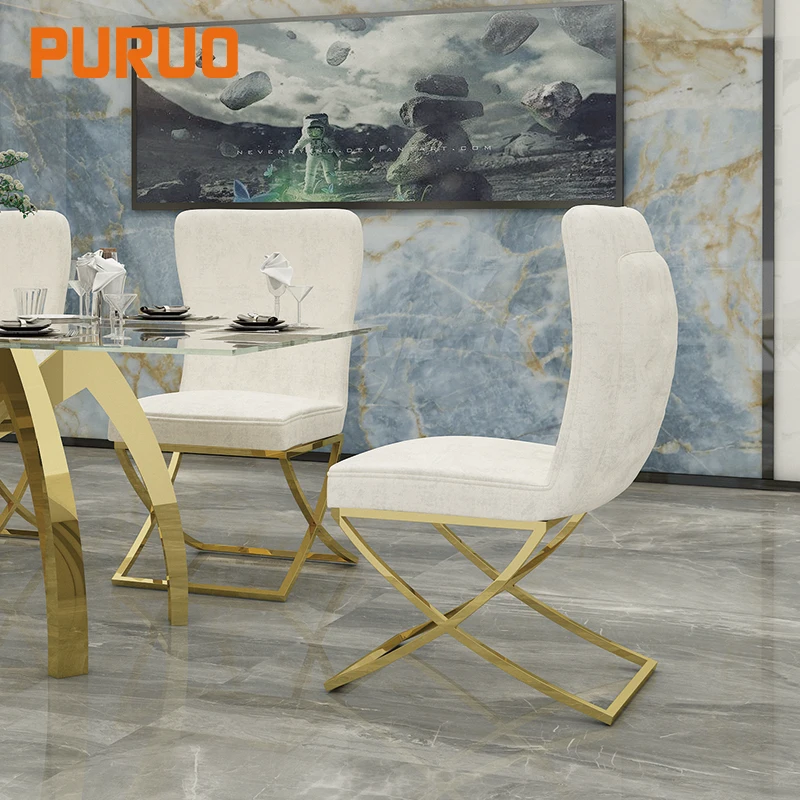 Luxury Restaurant Stainless Steel Chair Legs Modern Metal Dining