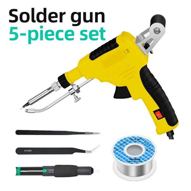 60W Hand Manual Automatic Soldering Iron Gun Kit for Electrical Digital Repair Rework With Desoldering Pump and 50g Tin Wire