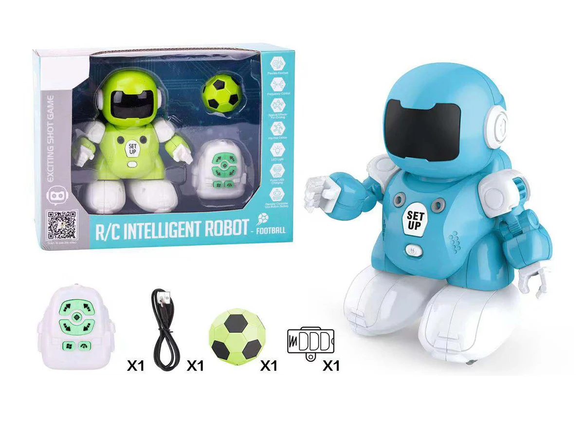 KTTECTOA Jouet Robot RC, Robot Télécommandé Dansant Programmable Intelligent pour Enfants de 3 à 12 Ans Filles Cadeaux de Noël, Jeux de Liquidation Bleus Jours du Canada