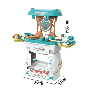ITTL Diy Pretend Play Medical Table Set Kids 2 in 1 Cartoon Car Play House Tool Doctor Toys