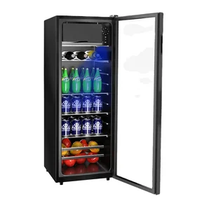 138L Wholesale Single Glass Door Freezer Beverage Cooler for Household Office Use