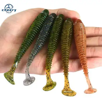 CHEERY 12cm 8.5g Cheery 3D Eyes Paddle Tail Swim Baits Artificial Soft Bait Fishing Lure for Marlin Perch for River – Soft Lure – view 2