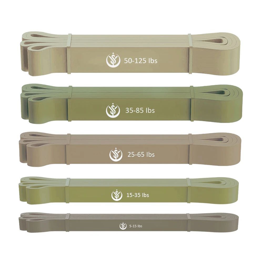 100% Natural Latex Resistance Band Set 208cm | 5 Resistance Levels for Yoga, Pull-Up, Hip Training (Custom Logo)