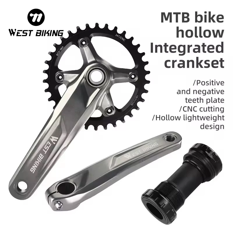 WEST BIKING Mountain Bike 8/9/10/11S 34T 104BCD 170MM Hollow Crank