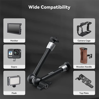 SmallRig 9.8 Inch Adjustable Articulating Magic Arm with Both 1/4" Thread Screw for LCD Monitor/LED Lights - 2066B product image