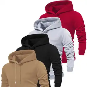 Men's Stylish 100% Cotton Fleece Winter Sweatshirts Multi-Color Hooded Heat-Transfer Printed 600g Fashionable Clothing for