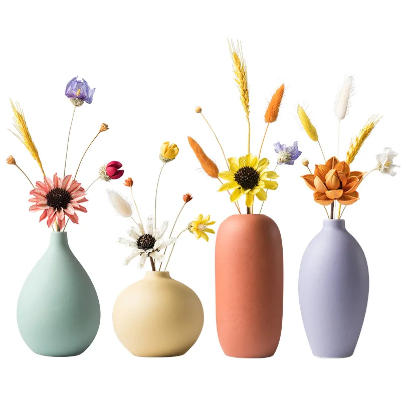 Hotsale Nordic Style Creative Ceramic Dried Flowers Simple Flower Arrangement Living Room Decorations Table Ornaments