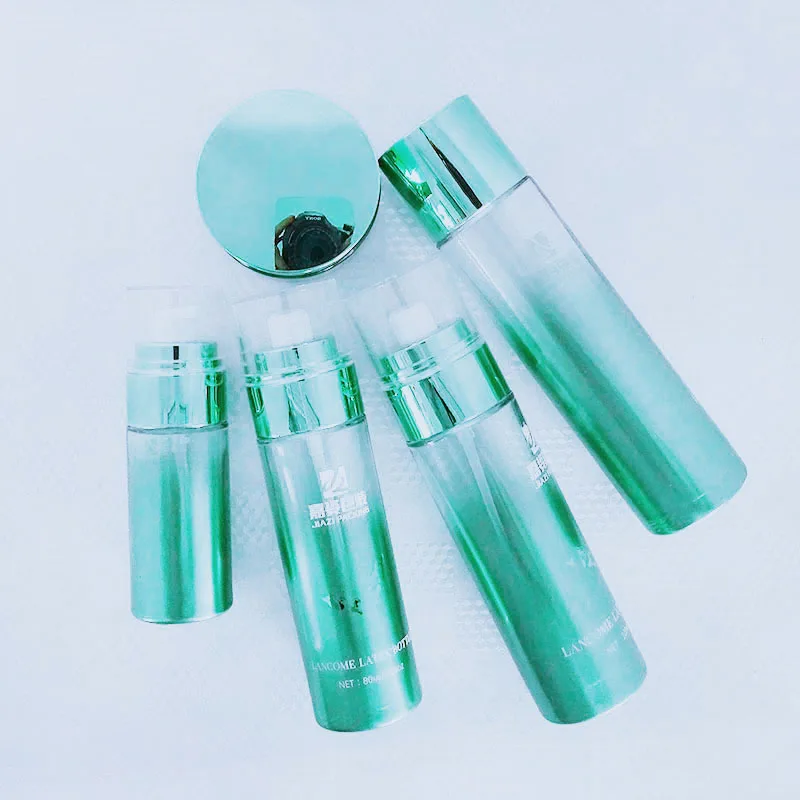30ml 50ml cosmetic set custom rose gold airless skin care oil lotion Slik-screen Printing serum glass Bottle with Pump Sprayer