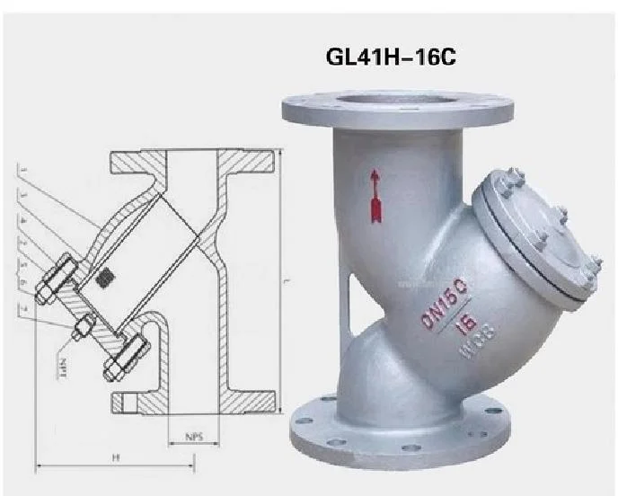 Ansi Din Pn16 Dn50 Ductile Iron Cast Ductile Stainless Steel Y Type ...