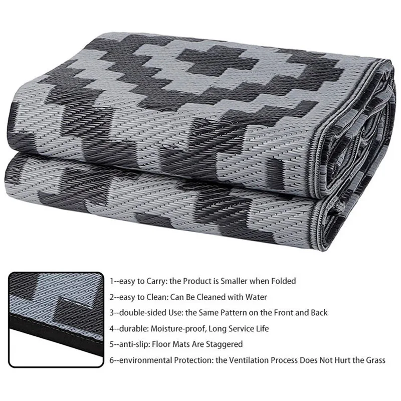 7x12 Rv Rug Eco Friendly RV Rugs - Durable, Reversible, and Washable