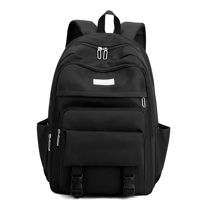 Black Backpack College Bags For Girls Waterproof Laptop Backpack