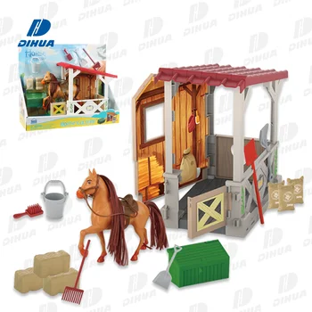 KOIROI Jouet de clôture de Cheval, 40 pièces pour Chevaux - Accessoires de clôture - Kit de Jeu - Jouet de clôture de Ferme - Mini Cheval - Clôture Corral - Jouet