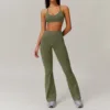bra+flared pants green
