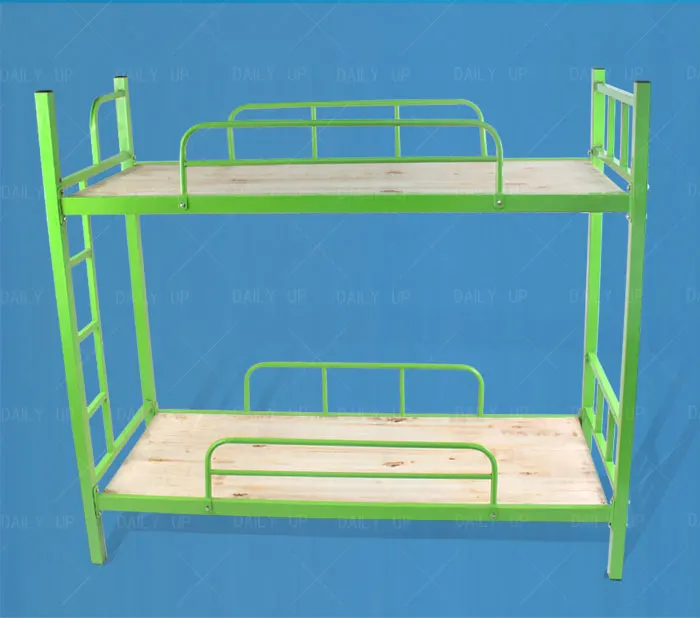 Dormitory Steel Frame Bunk Bed School Student Double Decker Bed With Ladder Stairs Guardrail For Kindergarten Bedroom