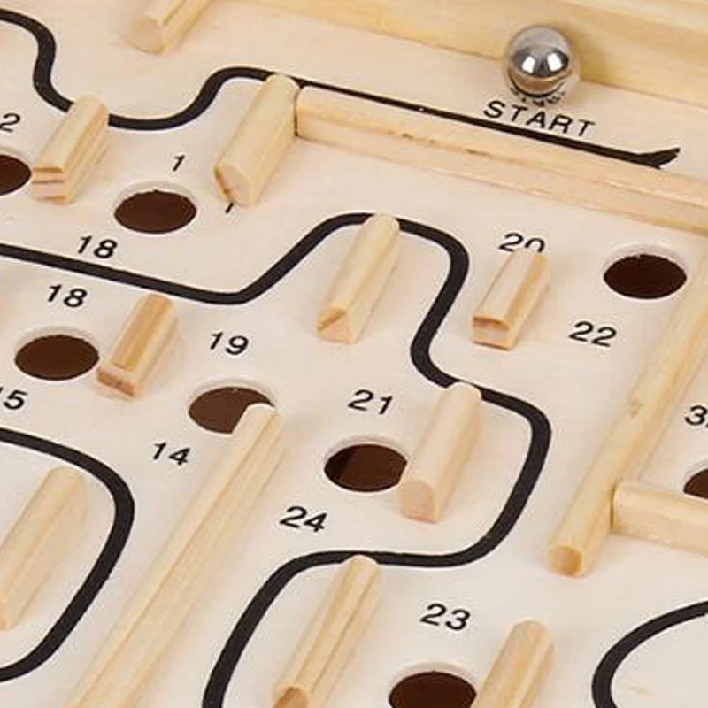 Labyrinthe En Bois Premium - Jeu D'Équilibre Robuste 33,5 Cm