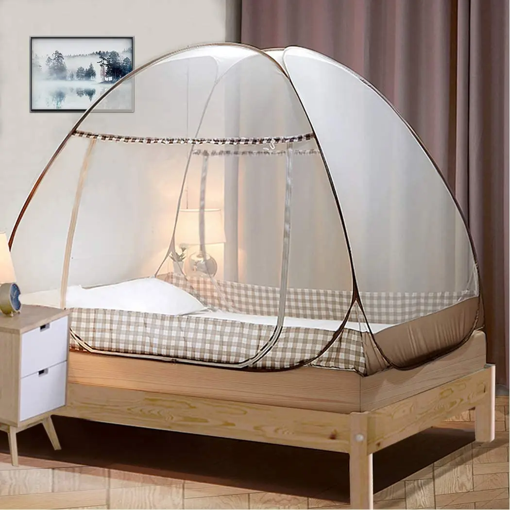 Mosquito Net Bed Canopy Mosquito Net Pop Up Foldable Double Door Bed Tent 