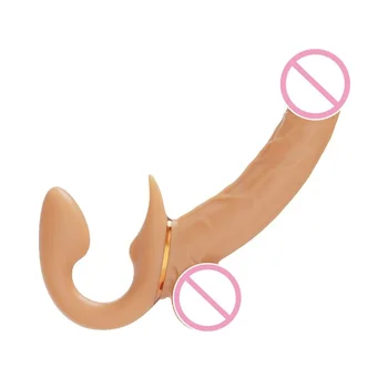 l Double Head Telescopic Thrusting Vibration Wearable Strapless Strap On Dildo For Women Lesbian Masturbation Toys