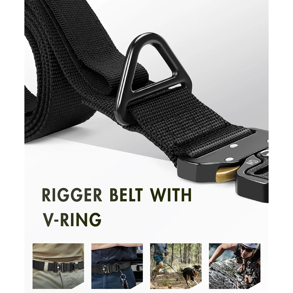 Adjustable Men's Tactical Waterproof Multifunctional Wear-resistant Rigger Belt Utility Web Nylon Novelty Work Belt
