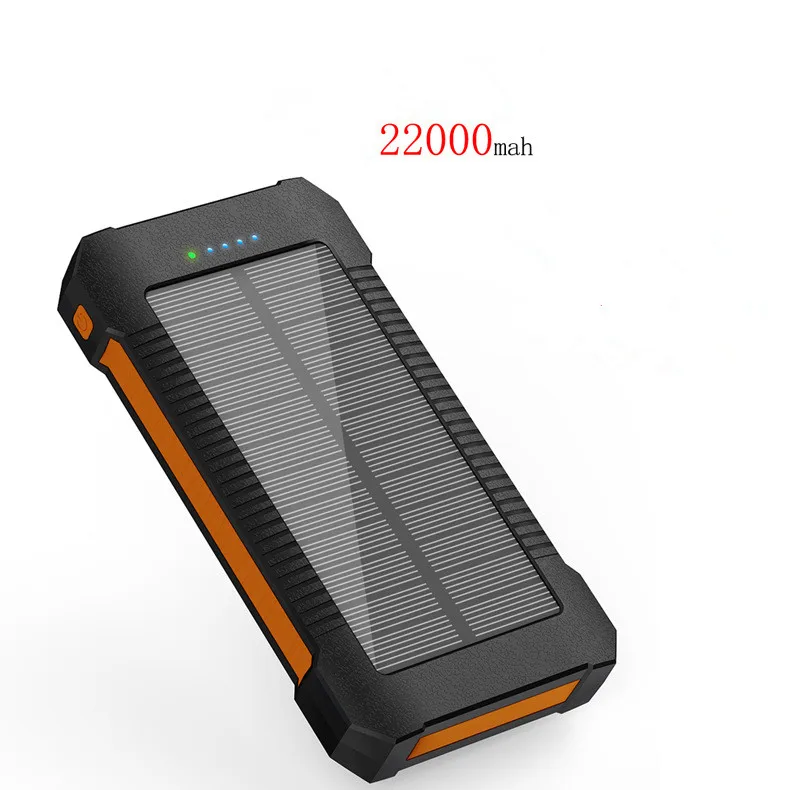 Trending wireless portable waterproof LED 22000mAh outdoor  DN36 solar panel power bank