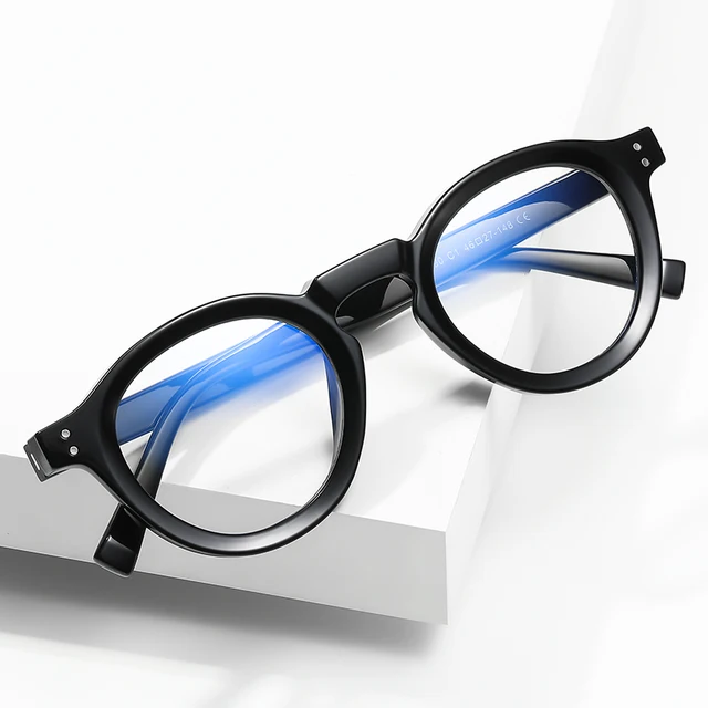 Retro thick CP eyeglass frame optical classic round anti blue light glasses optical glass frame