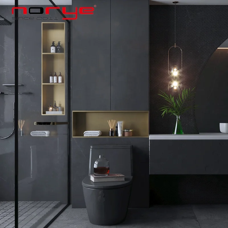 Niche De Douche Encastrable En Inox 304 - 3 étagères - Moderne (94x23x10 Cm)