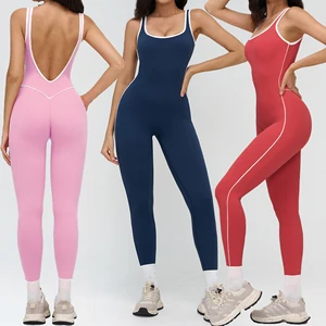 Women Sportswear Yoga Wear Outfit Custom Fitness One Piece Bodysuit Sport Clothes Workout Breathable Full Leggings Yoga Jumpsuit