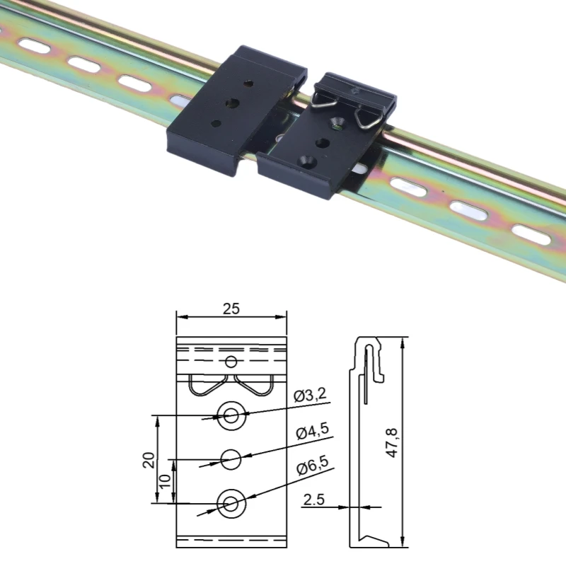 Metal C35 C45 Guide Rail Buckle Installation Bracket